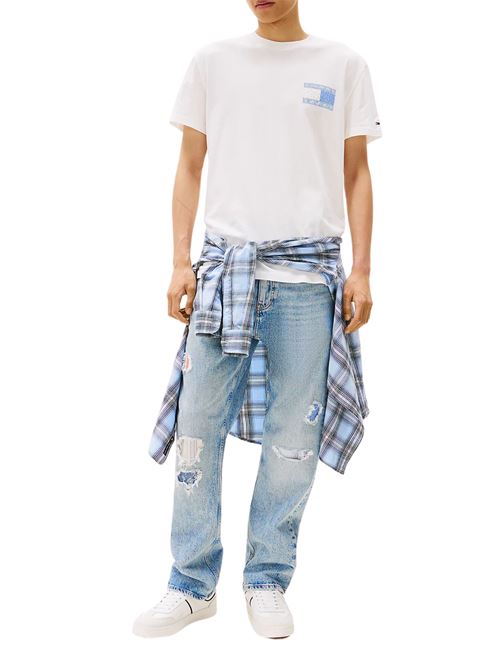 T-shirt uomo bianca in cotone Tommy Jeans | DM0DM20774YBL